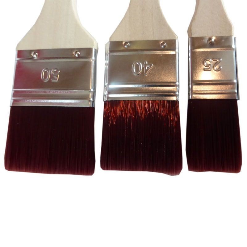 Pochette de 3 brosse manche longue polyamide brun - Pébéo – Image 2