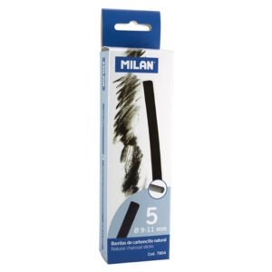 Boîte 5 bâtonnets de fusain naturel cylindrique Ø 9-11 mm