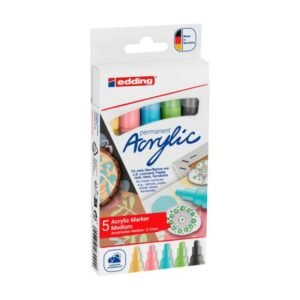 Boite de 5 marqueurs acrylique peinture E-5100 basic - Edding