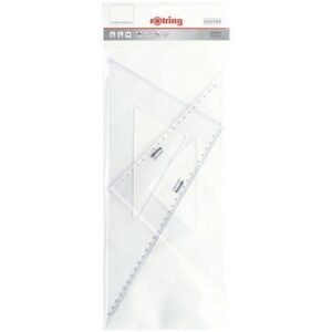 Jeu 2 équerres - 30cm - 45°/60° - Rotring