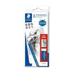 Lot de 6 crayons lumograph + taille-crayon et gomme - Staedtler