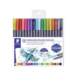 Pack de 18 feutres pinceau à double extrémité aquarelle - Staedtler