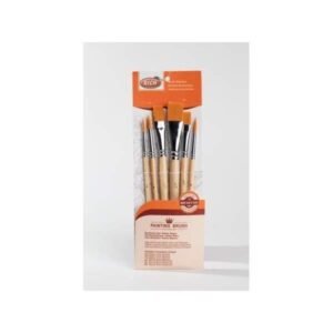 Set de 6 pinceaux rond et plat