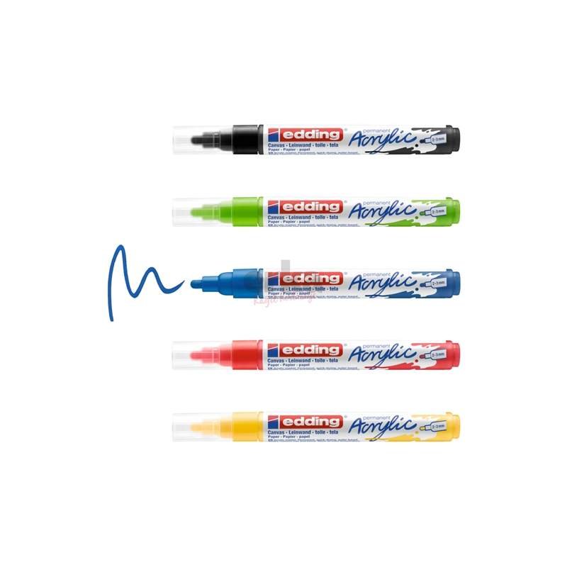 Boite de 5 marqueurs acrylique peinture E-5100 basic - Edding – Image 3