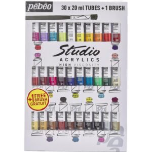 Coffret de 30 Tubes Studio Acrylics 20 ml & Pinceau - Pébéo