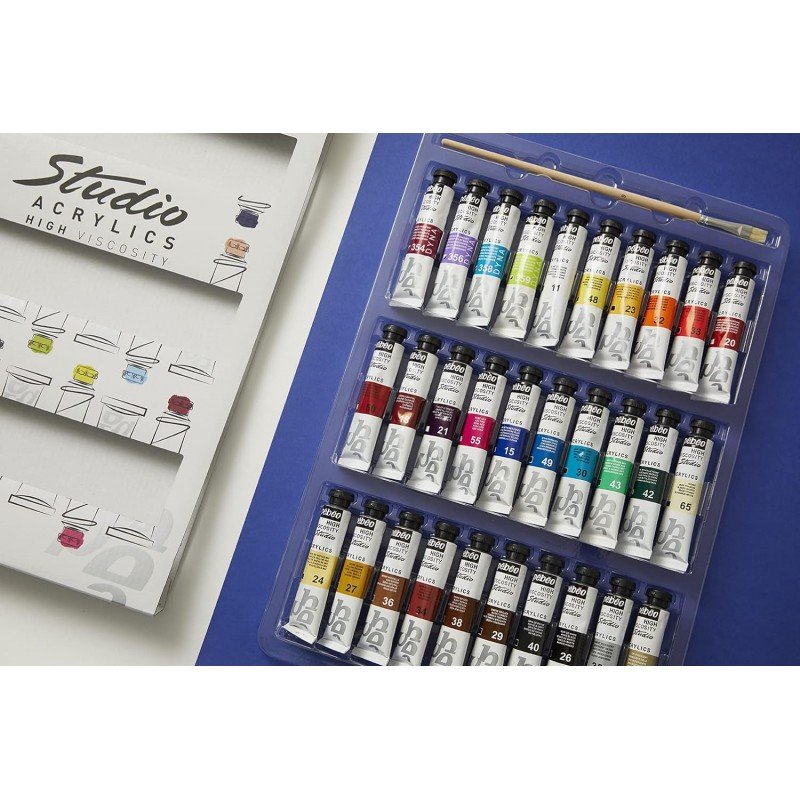 Coffret de 30 Tubes Studio Acrylics 20 ml & Pinceau - Pébéo – Image 3