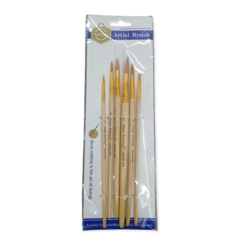 Pochette 6 Pinceaux Rond - Artist Brush