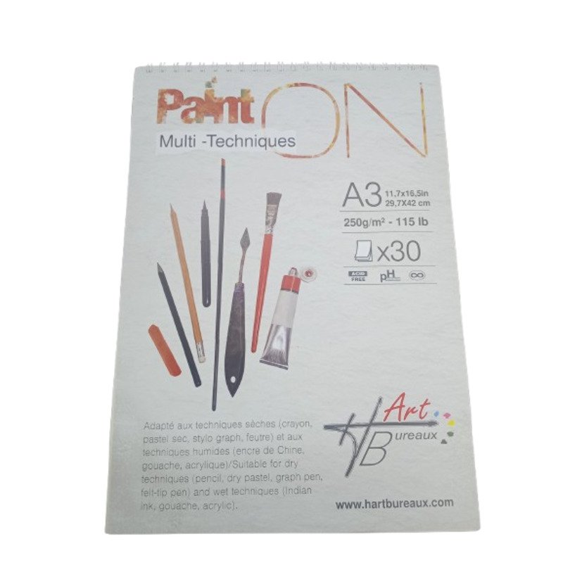 Bloc 30 Feuilles Multi-Technique 250g A3 Paint On