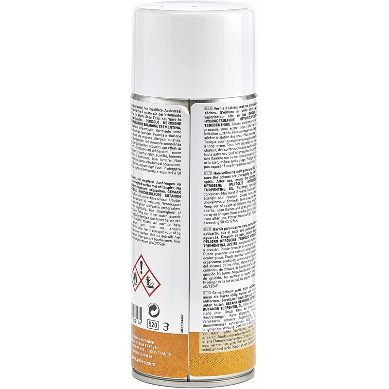 Vernis à Tableau Aérosol Huile Mat 400 ml - Pébéo – Image 2
