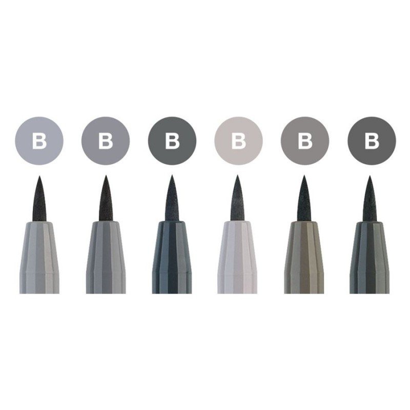 Pochette De 6 Feutres Pitt Artist Pen Brush ton gris – Faber Castell – Image 2