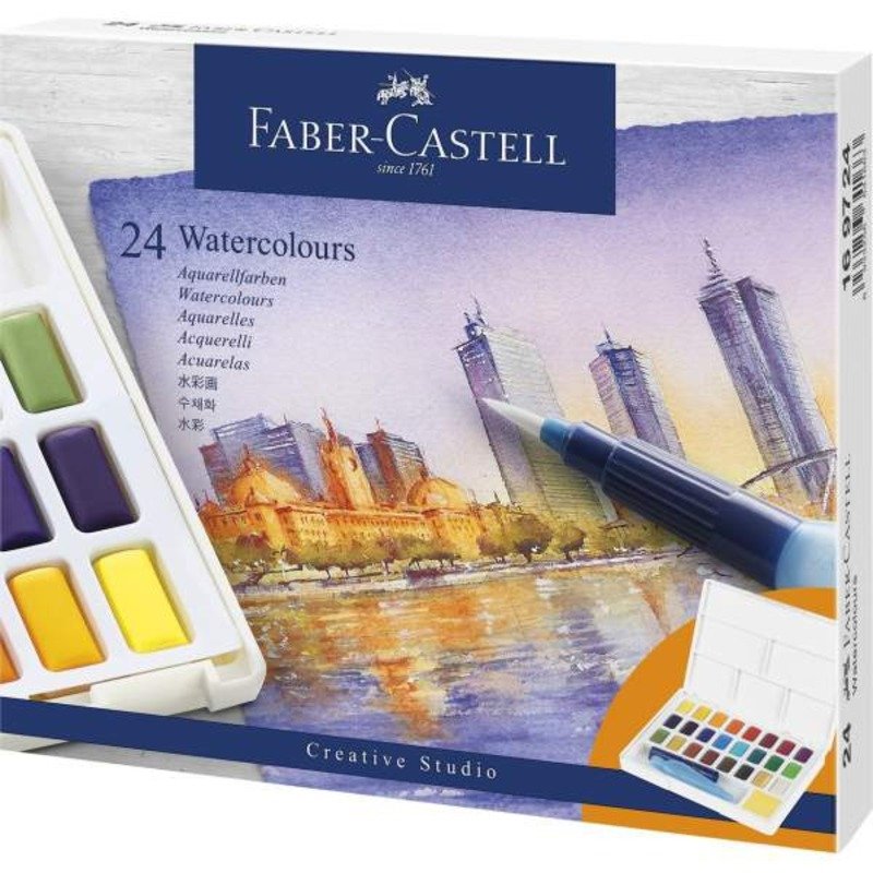 Boite Peinture Aquarelle – 24 Demi-Godets – Faber-Castell