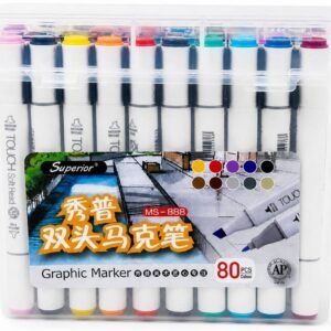 Boite de 80 Marqueurs Alcool double pointe Superior Art Markers – Touch