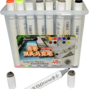 Boite de 48 Marqueurs Alcool double pointe Superior Art Markers – Touch